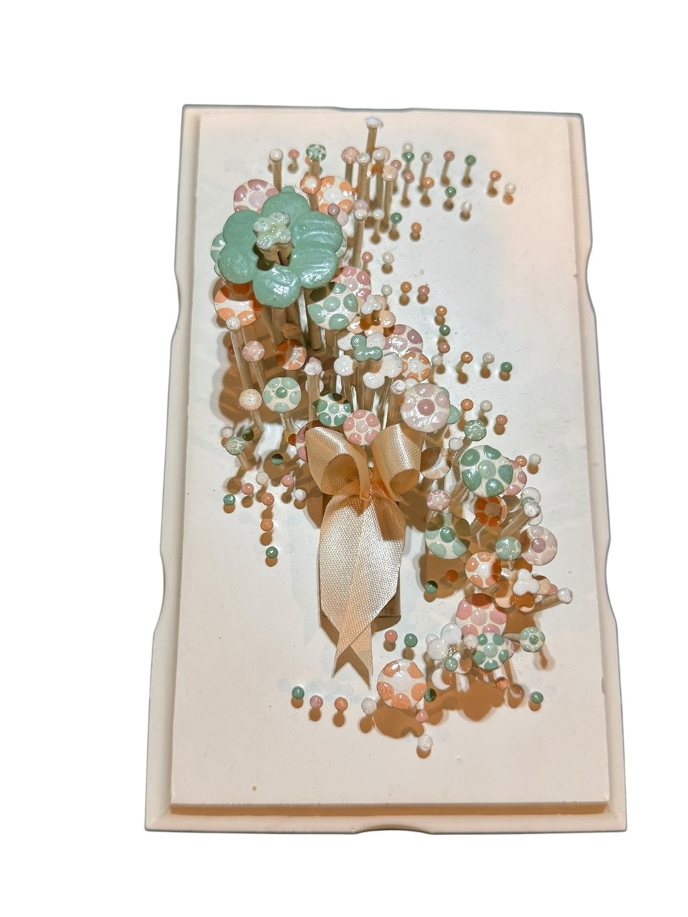 Pol-O-Craft Nail Flower Wall Art Nails in Bloom 1977 Pauline Owens CottageCore